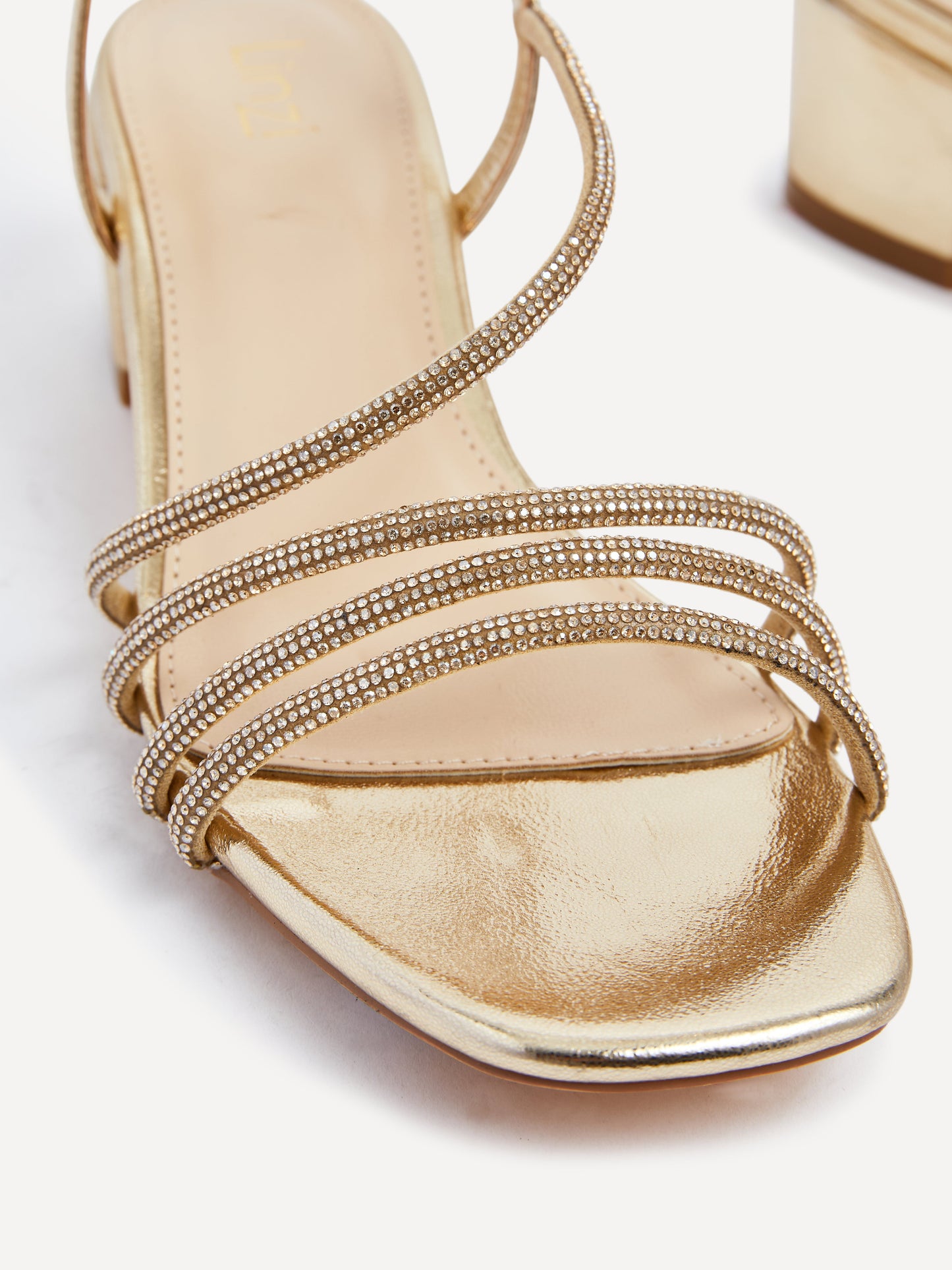Riri Gold Diamante Heeled Sandals
