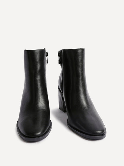 Rise Black Block Heeled Ankle Boots