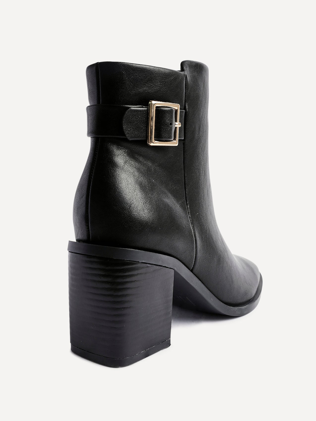 Rise Black Block Heeled Ankle Boots