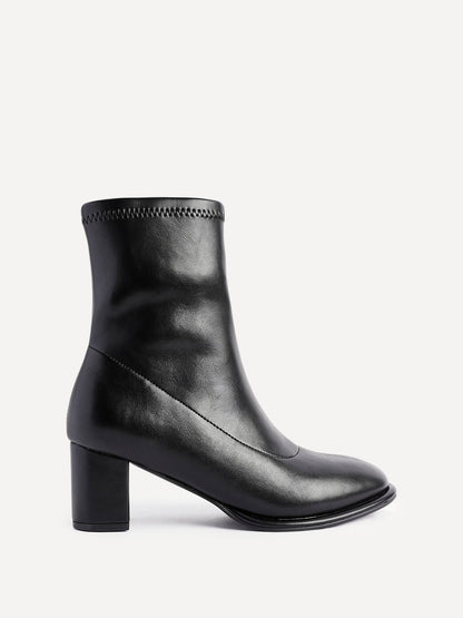 Rita Black Heeled Sock Boots