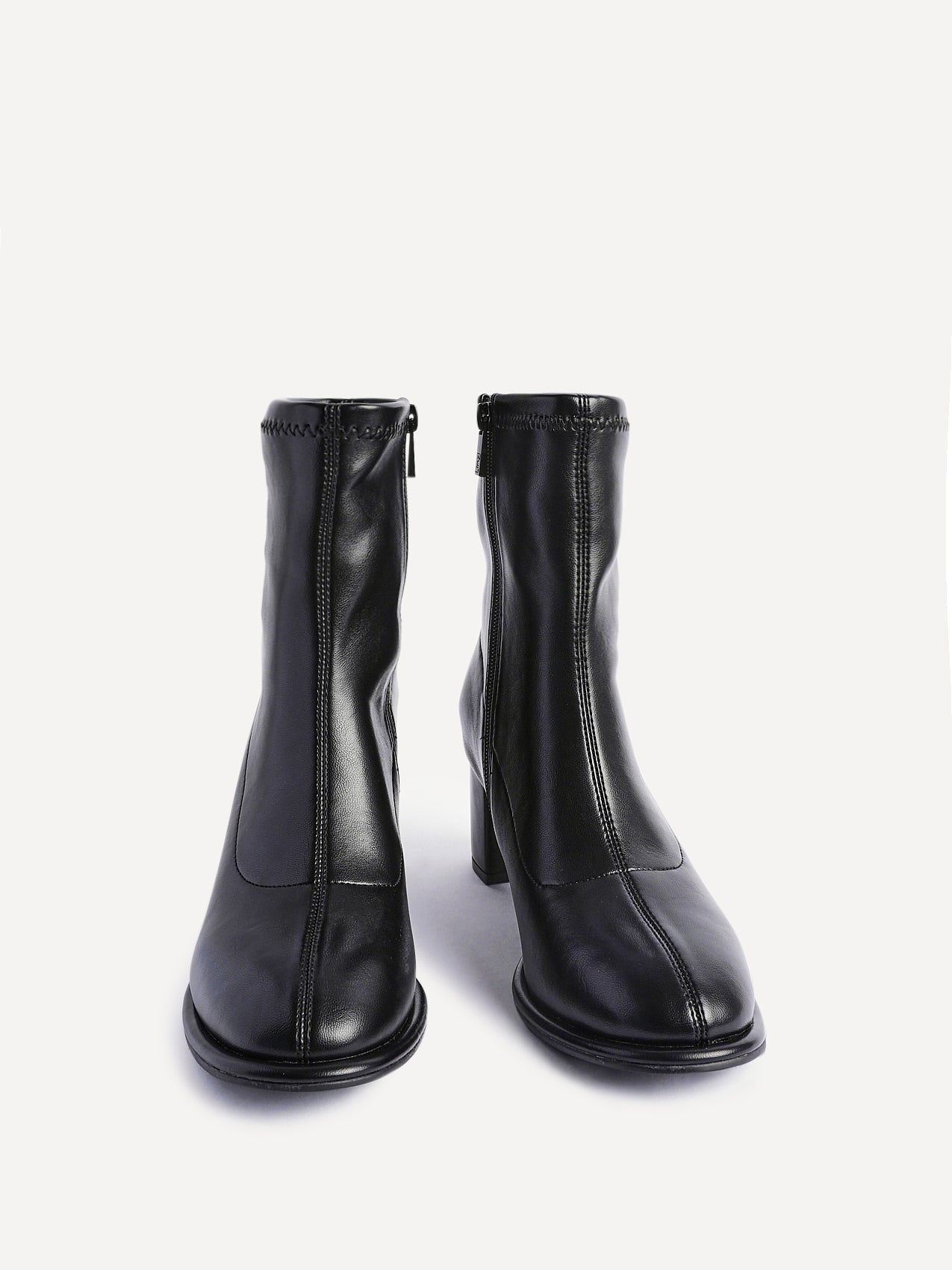 Rita Black Heeled Sock Boots