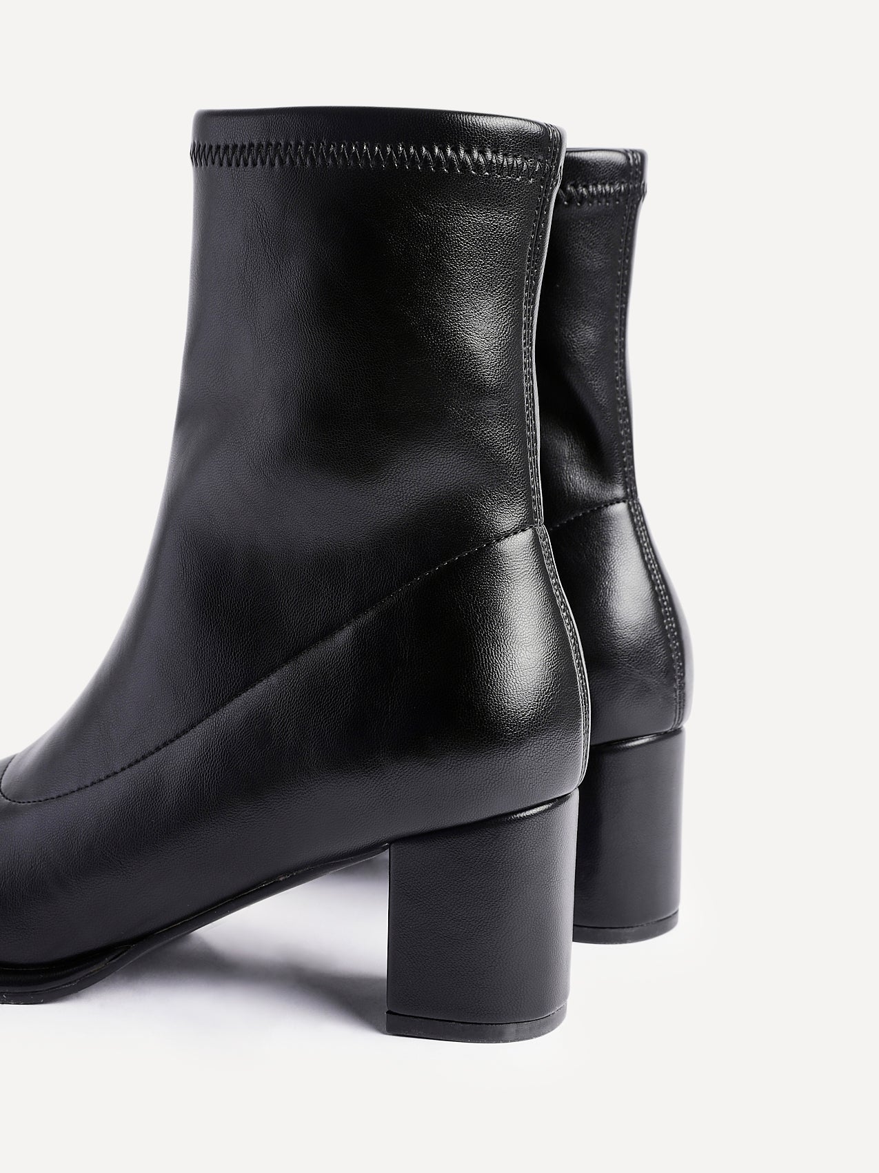 Rita Black Heeled Sock Boots