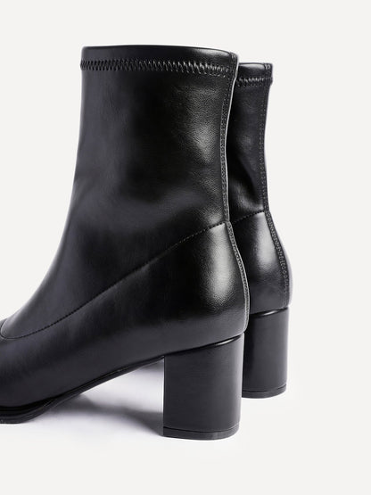 Rita Black Heeled Sock Boots