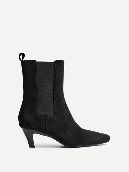 Ritual Black Kitten Heel Chelsea Boots