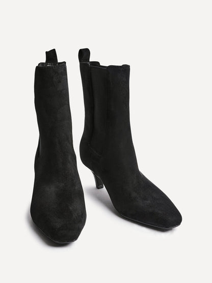 Ritual Black Kitten Heel Chelsea Boots