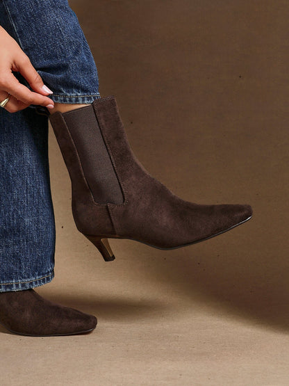 Ritual Brown Kitten Heel Chelsea Boots