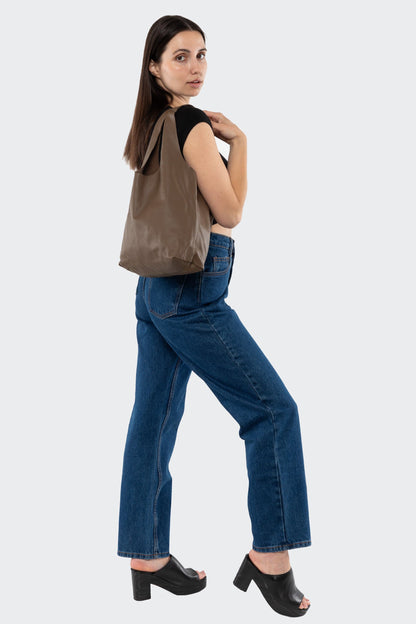 RLH3406 - Monochromatic Leather Shopping Bag