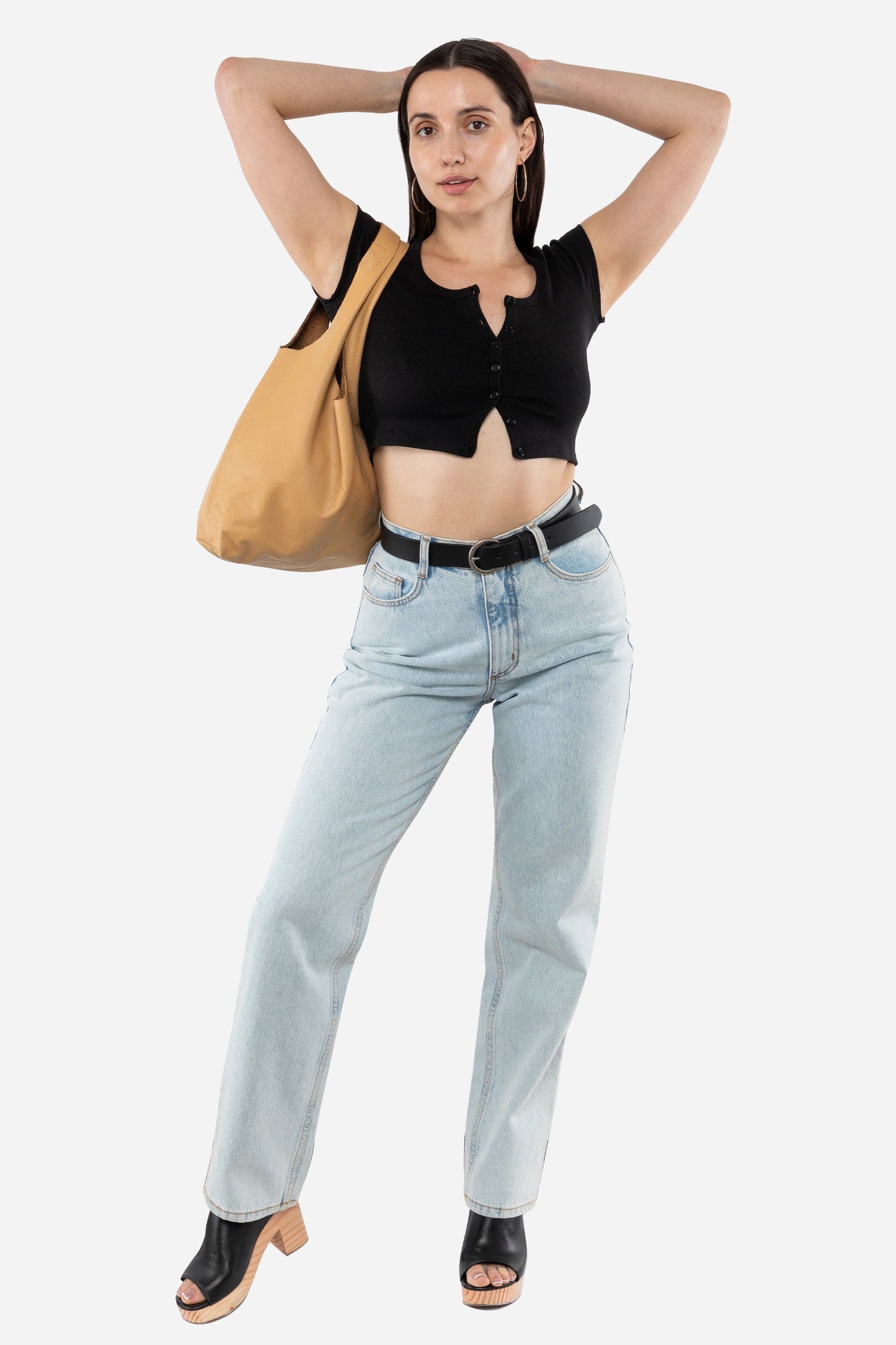 RLH3406 - Monochromatic Leather Shopping Bag