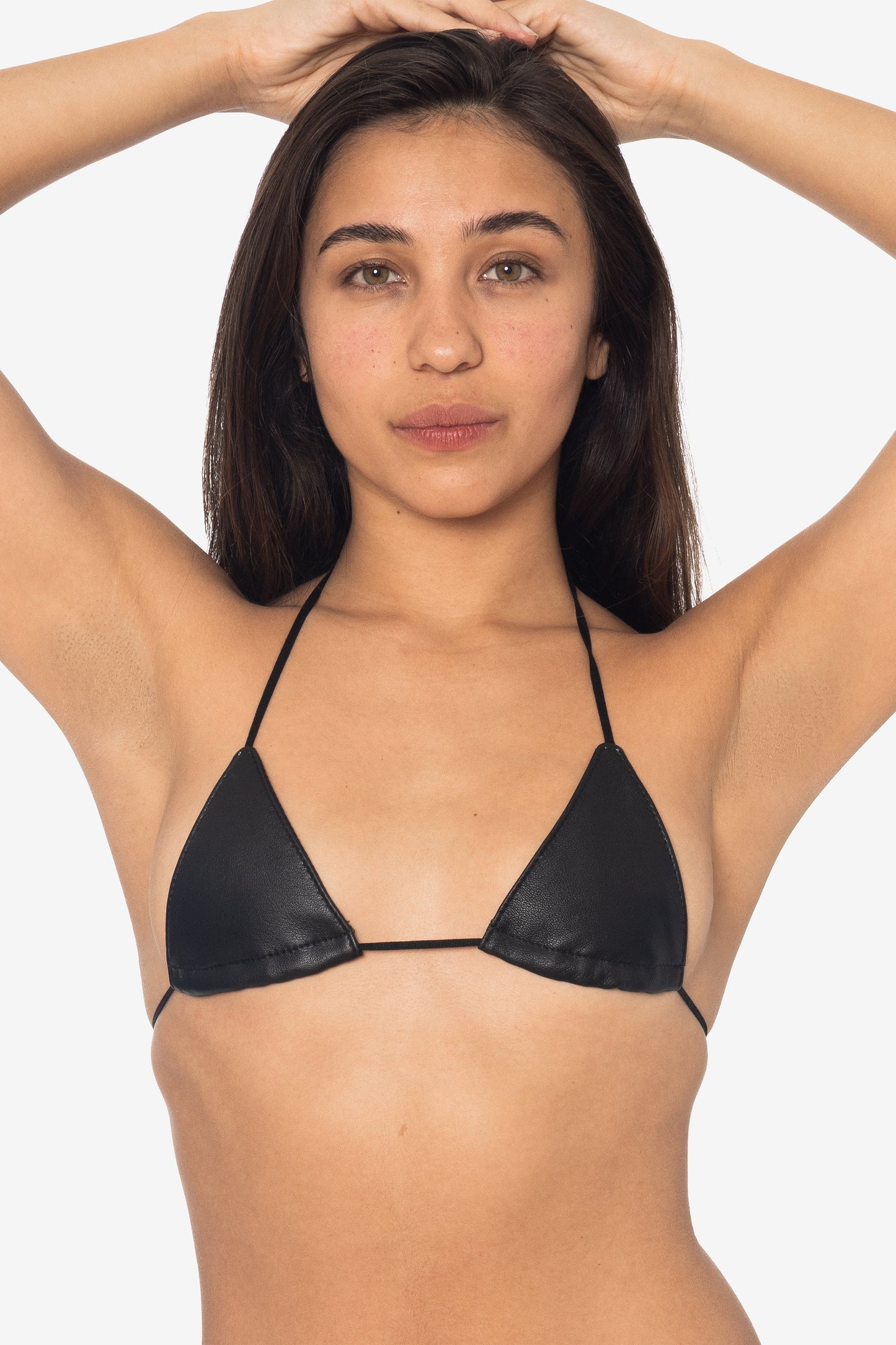 RLH3436 - Leather Nylon String Bikini Top