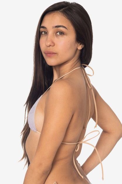 RLH3436 - Leather Nylon String Bikini Top