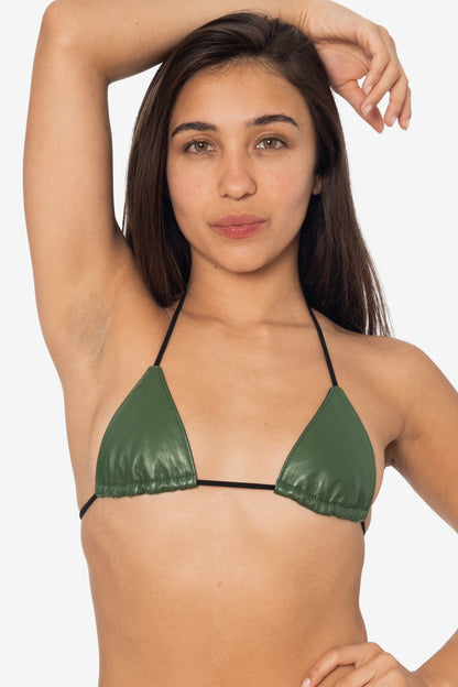 RLH3436 - Leather Nylon String Bikini Top
