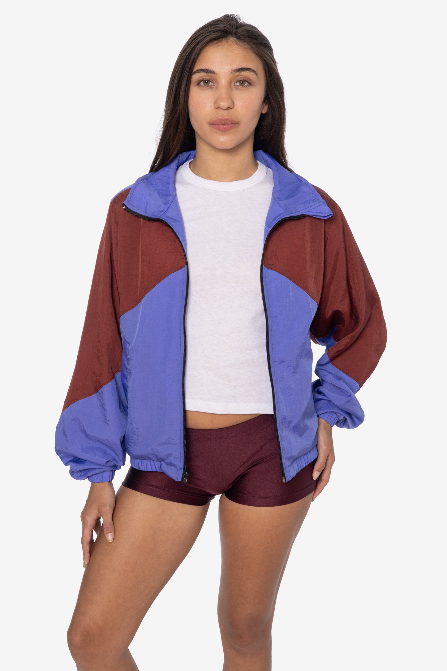 RNF555C - Nylon Crinkle Zip-Up Colorblock Windbreaker