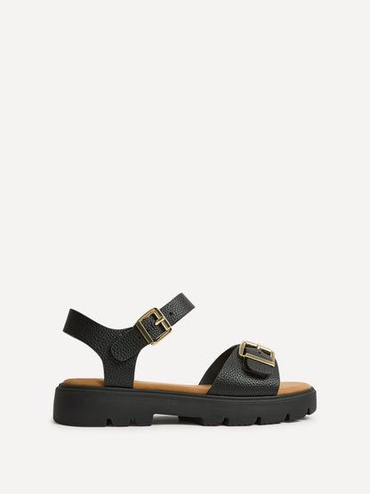 Rocket Wide Fit Black Chunky Sandals