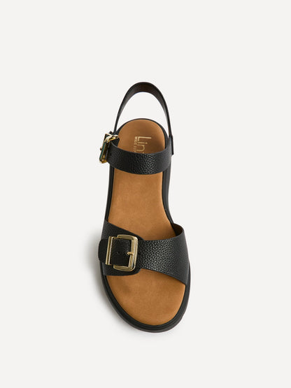 Rocket Wide Fit Black Chunky Sandals