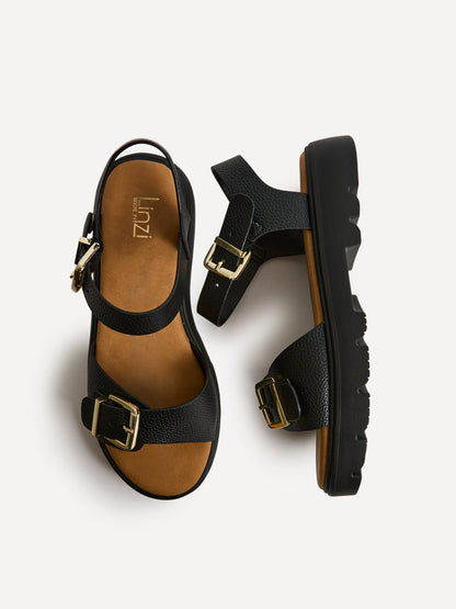 Rocket Wide Fit Black Chunky Sandals