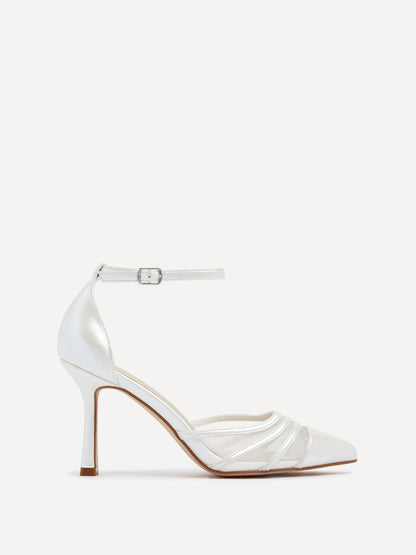 Rosalind Bridal Ivory Satin Mesh Court Heels