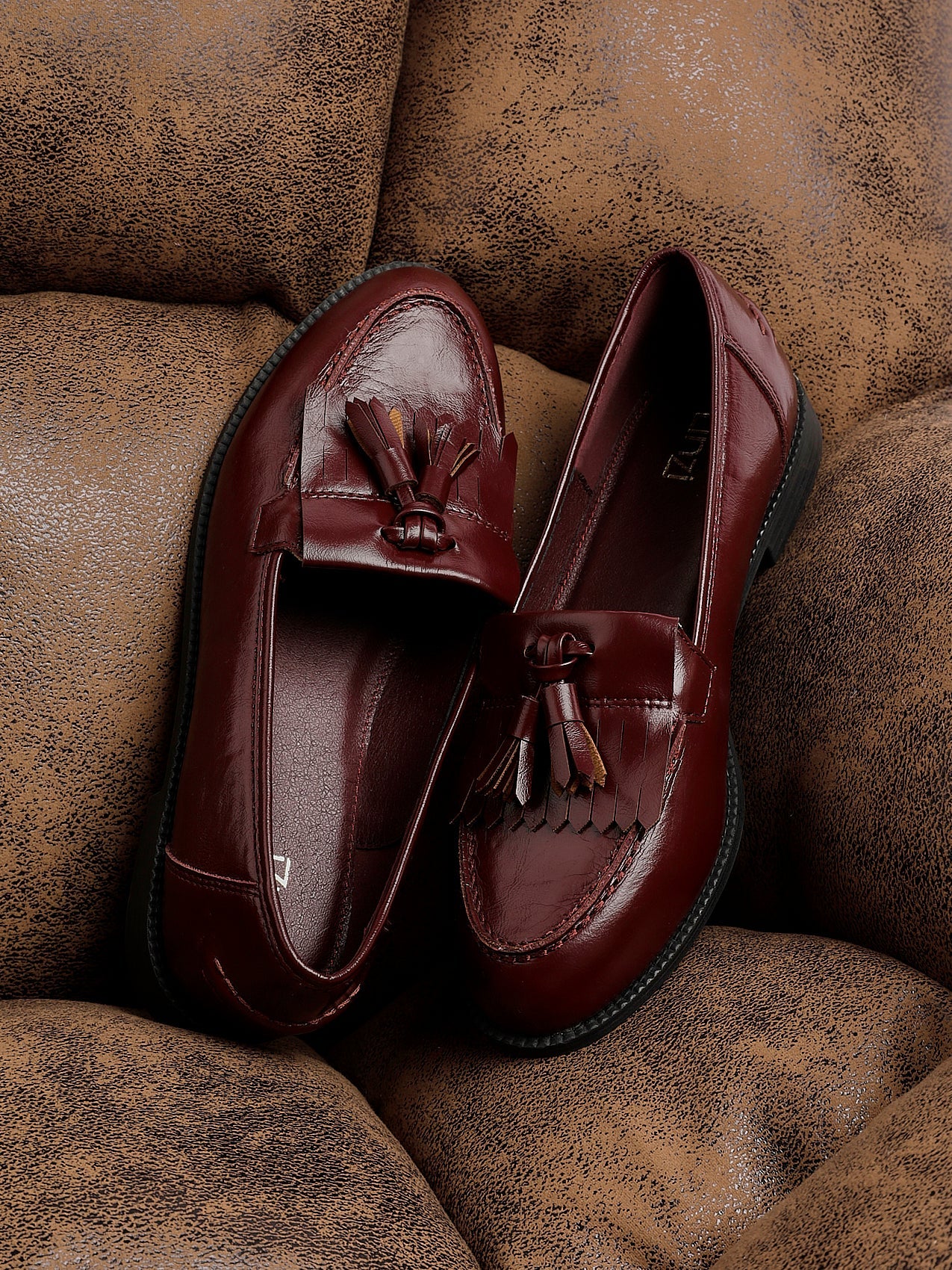 Rosemary Burgundy Faux Leather Loafers