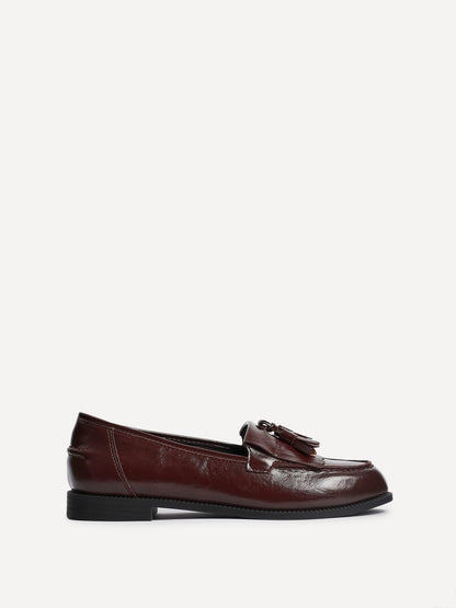 Rosemary Burgundy Faux Leather Loafers
