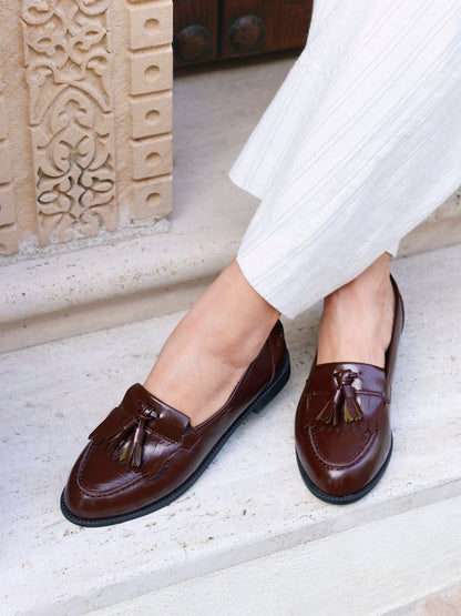 Rosemary Burgundy Faux Leather Loafers