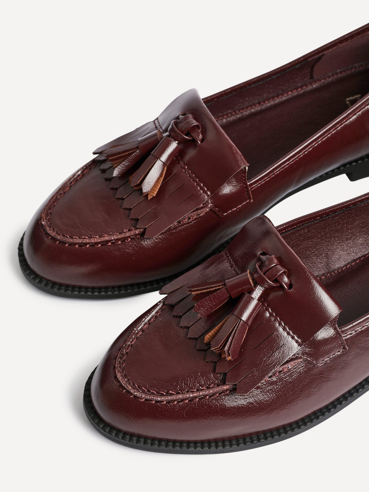 Rosemary Burgundy Faux Leather Loafers