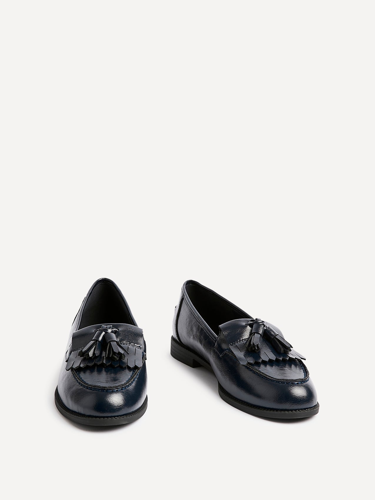 Rosemary Navy Faux Leather Loafers