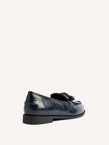 Rosemary Navy Faux Leather Loafers