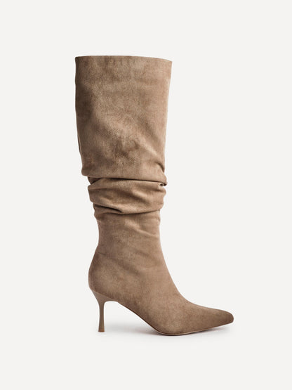 Rosenna Beige Long Stiletto Boots