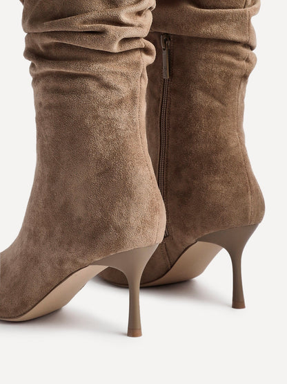 Rosenna Beige Long Stiletto Boots