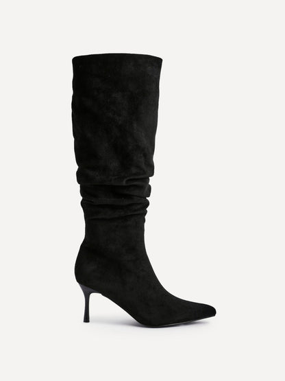 Rosenna Black Long Stiletto Boots