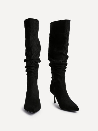 Rosenna Black Long Stiletto Boots