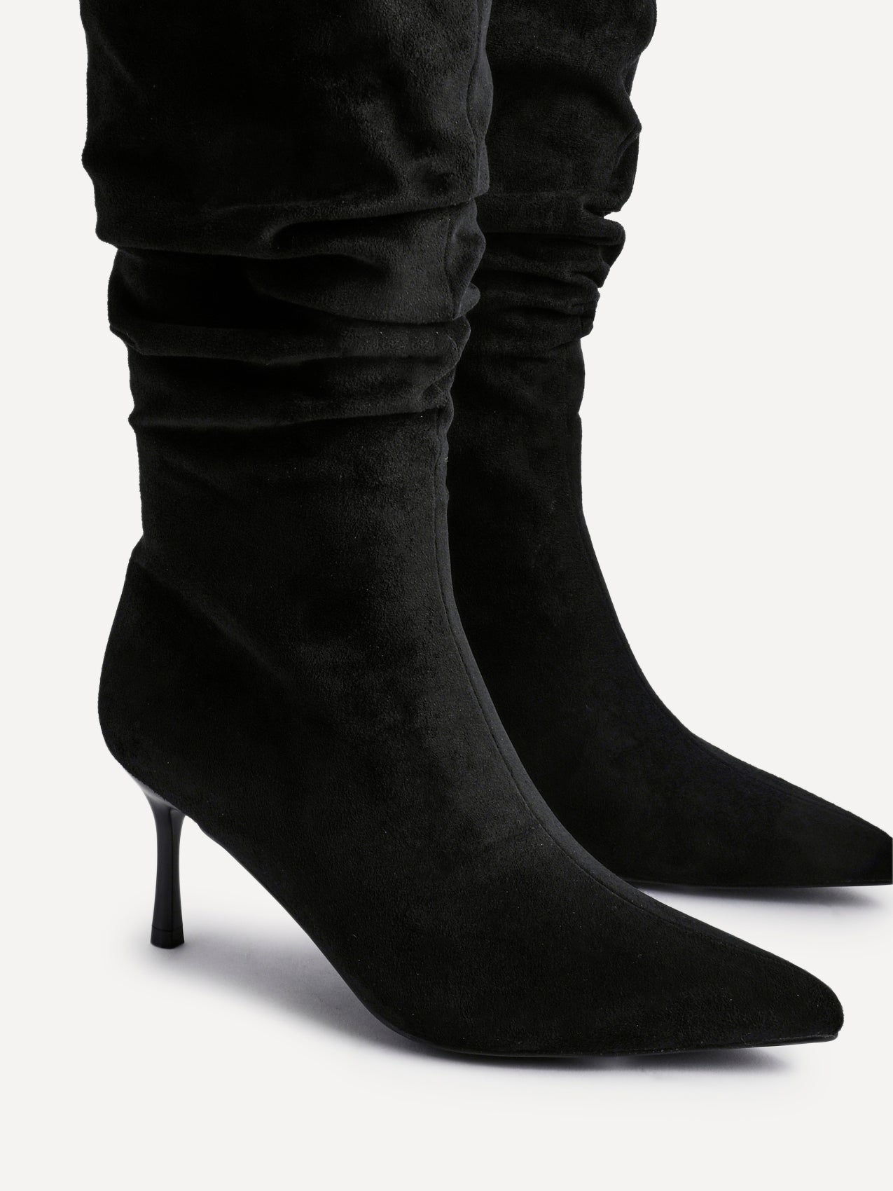 Rosenna Black Long Stiletto Boots