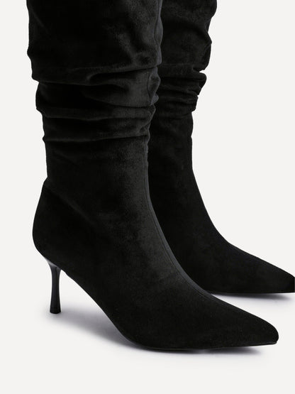 Rosenna Black Long Stiletto Boots