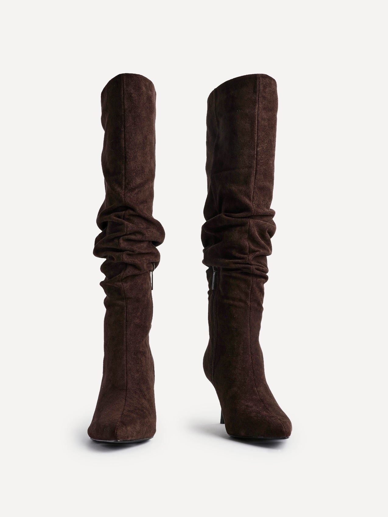 Rosenna Brown Long Stiletto Boots