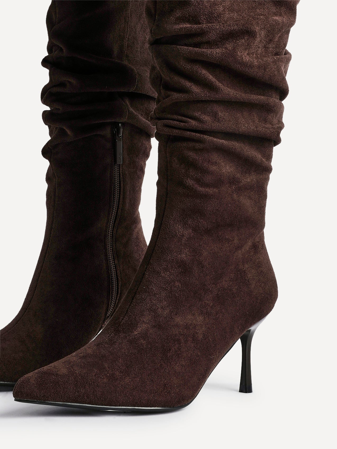 Rosenna Brown Long Stiletto Boots