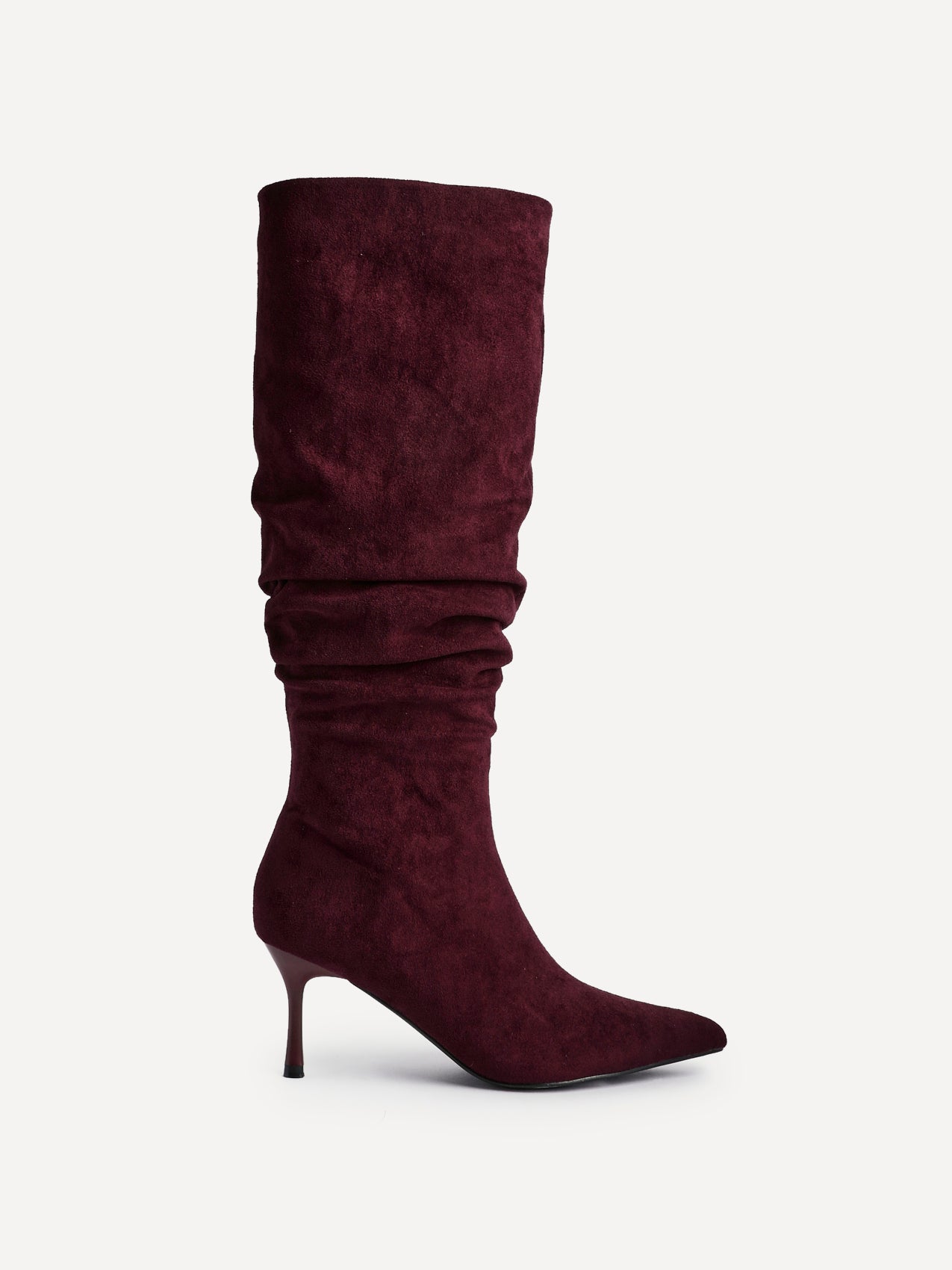 Rosenna Burgundy Long Stiletto Boots