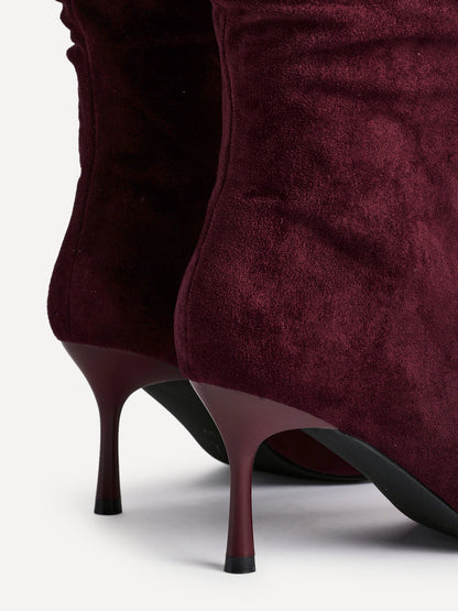 Rosenna Burgundy Long Stiletto Boots