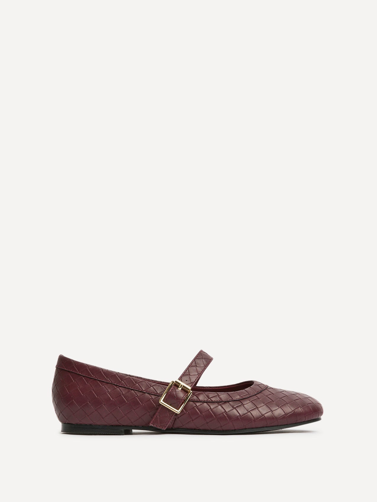 Routine Burgundy Woven Effect Ballet Flats