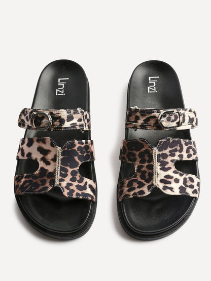 Rowan Leopard Print Link Sandals