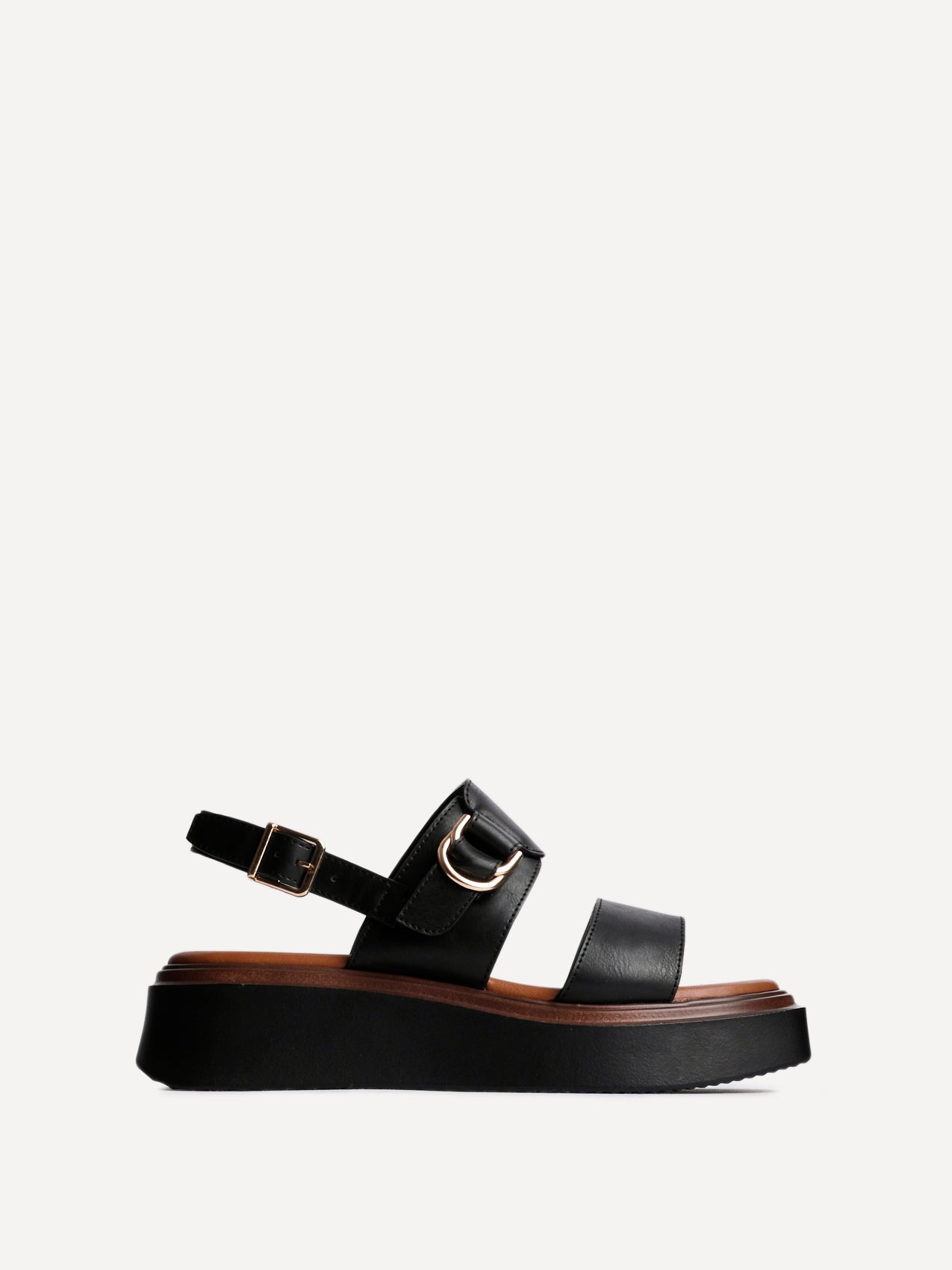 Rox Black Flatform Sandals