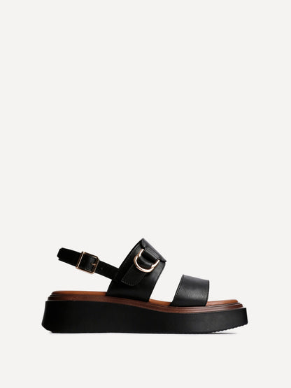 Rox Black Flatform Sandals