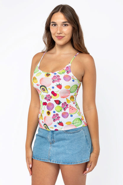 RPL3011P-X - Printed Poly Spandex Tear Drop Tank Top