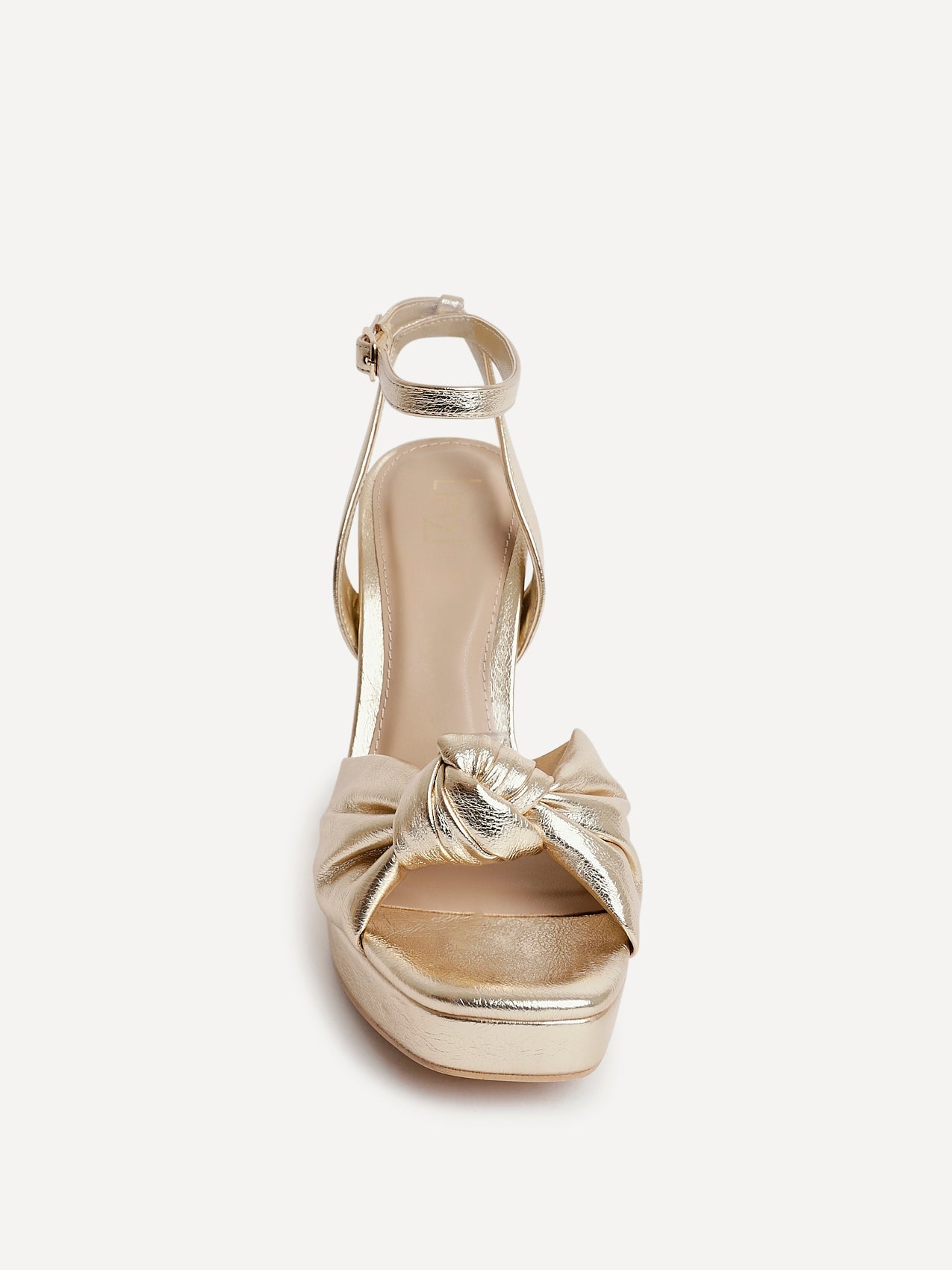 Ruba Gold Knotted Platform Heels