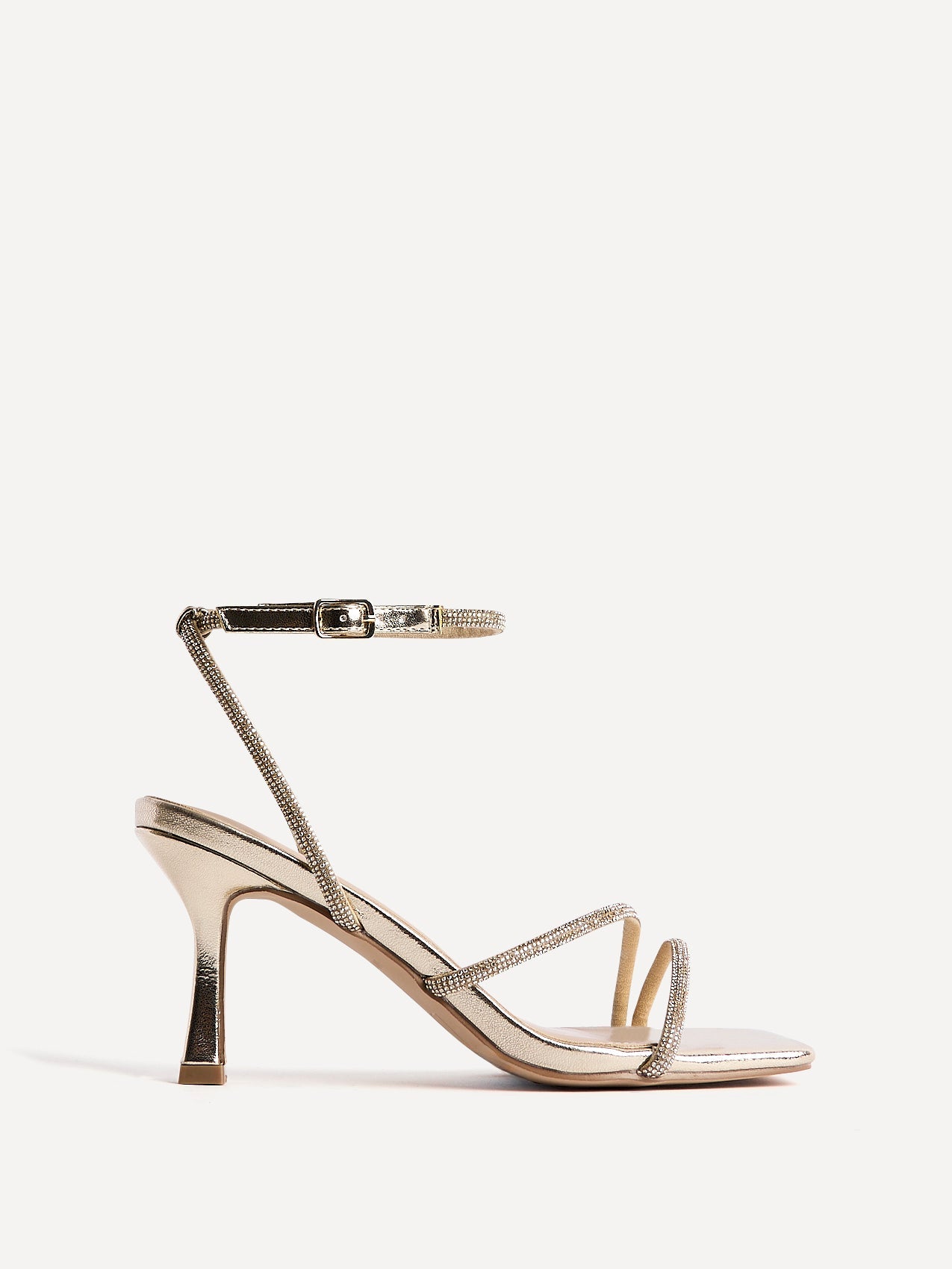 Ruma Wide Fit Gold Diamante Heeled Sandals