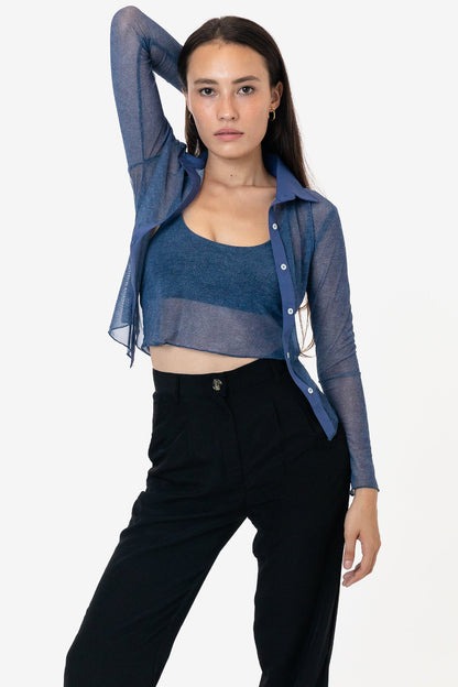RNS778P - Printed Micro Mesh Spaghetti Tank