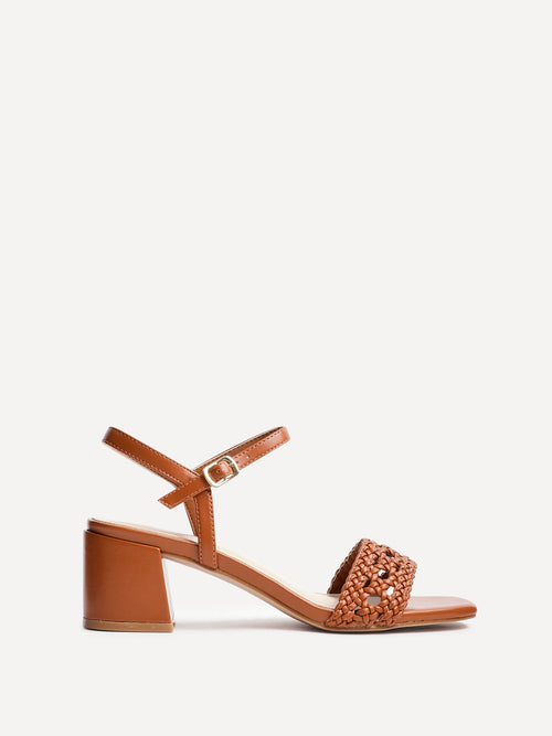 Ruthie Tan Faux Leather Plaited Heels