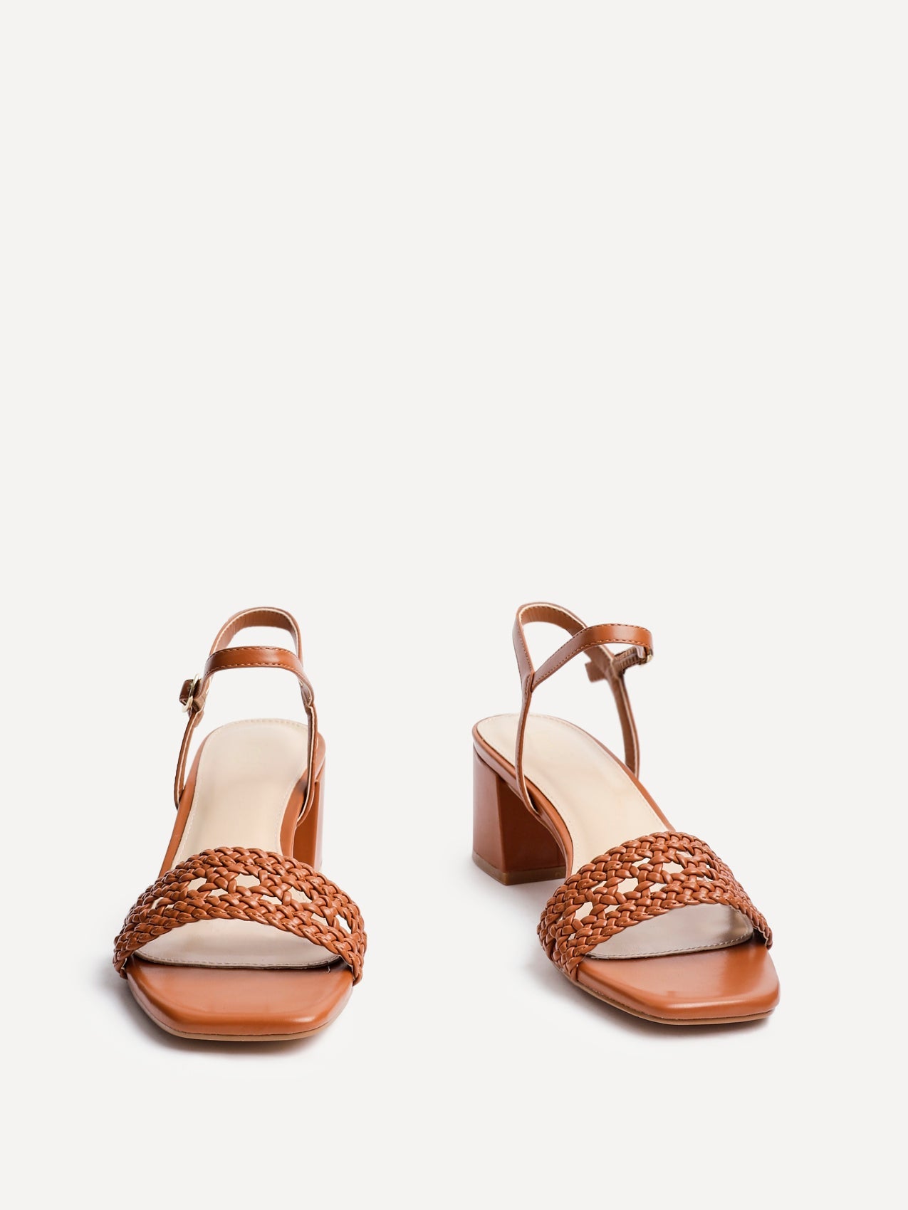 Ruthie Tan Faux Leather Plaited Heels