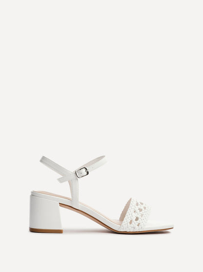 Ruthie White Faux Leather Plaited Heels
