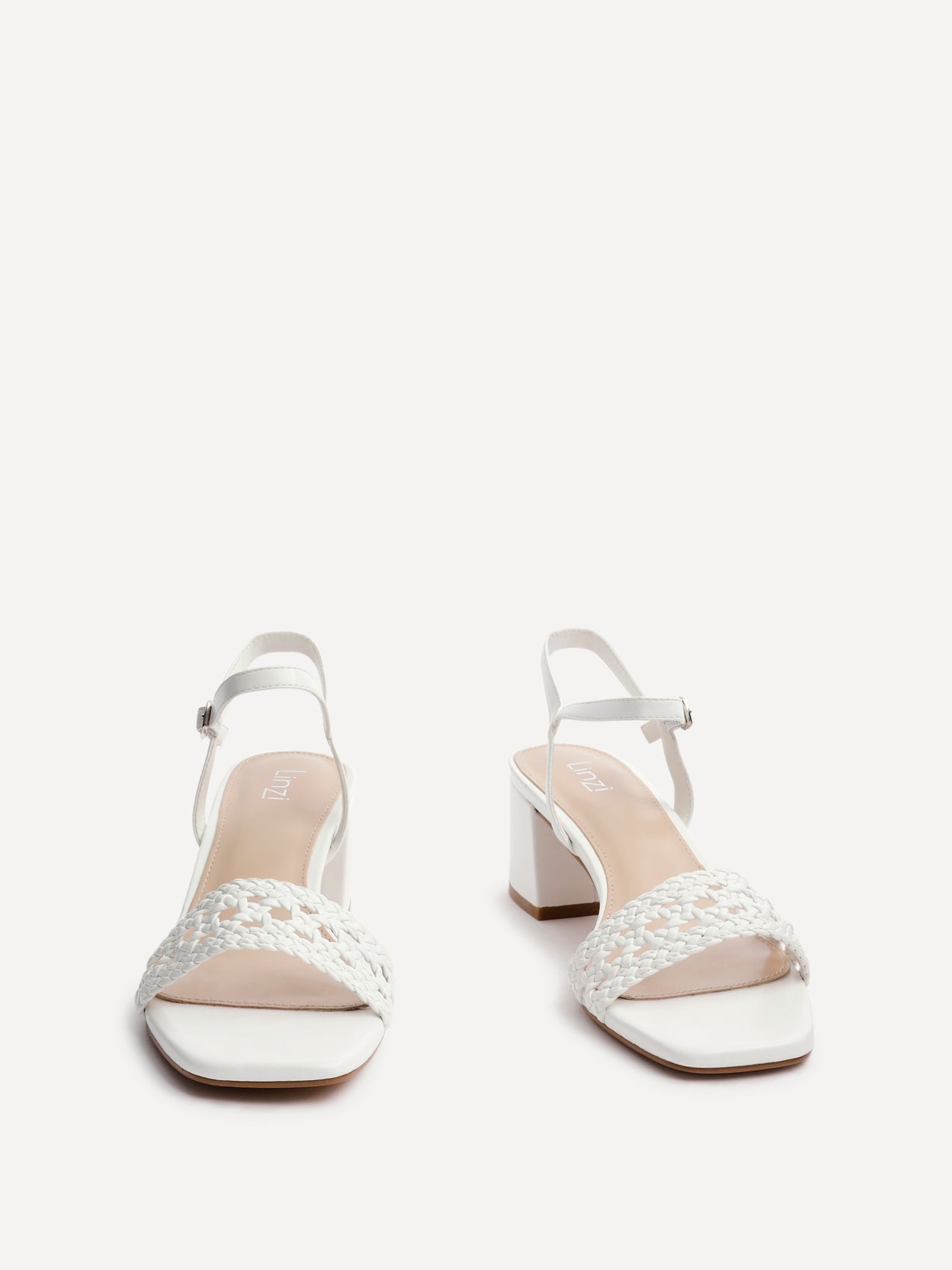 Ruthie White Faux Leather Plaited Heels