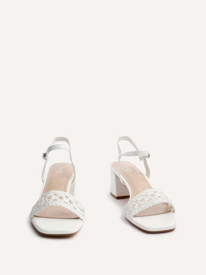 Ruthie White Faux Leather Plaited Heels