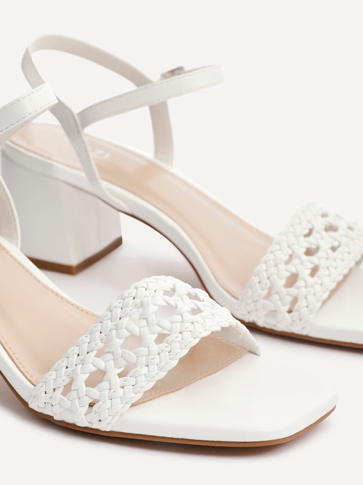 Ruthie White Faux Leather Plaited Heels